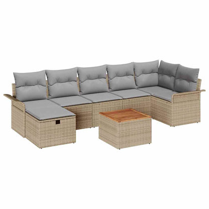 Set Divano da Giardino 8 pcs Beige polyrattan - homemem39