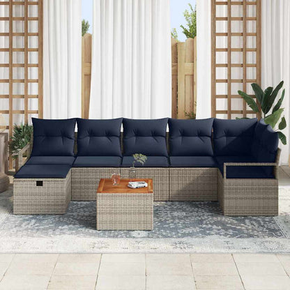 Set Divano da Giardino con cuscino 8 pcs Grigio polyrattan | homemem39