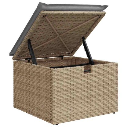 Set Divano da Giardino con cuscino 7 pcs Beige Poly Rattan - homemem39