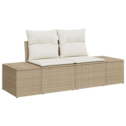 Set Divano da Giardino con cuscino 6 pcs Beige Poly Rattan - homemem39