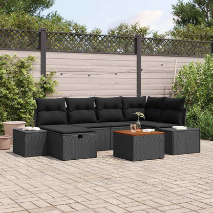 Set Divano da Giardino 7 pz Nero polyrattan | homemem39