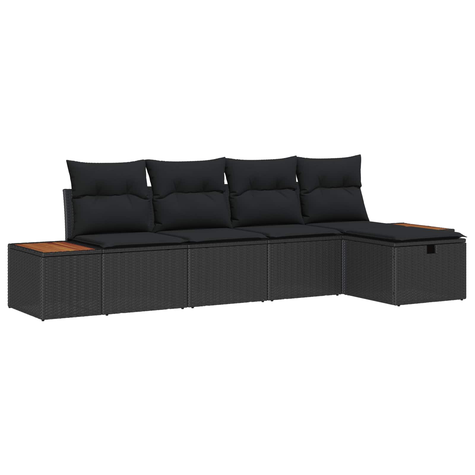 Set Divano da Giardino 5 pz Nero polyrattan | homemem39