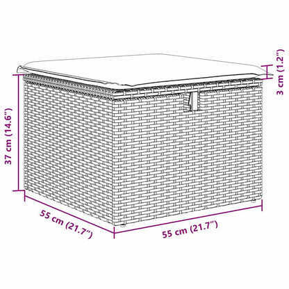 Set Divano da Giardino con cuscino 9 pcs Beige polyrattan