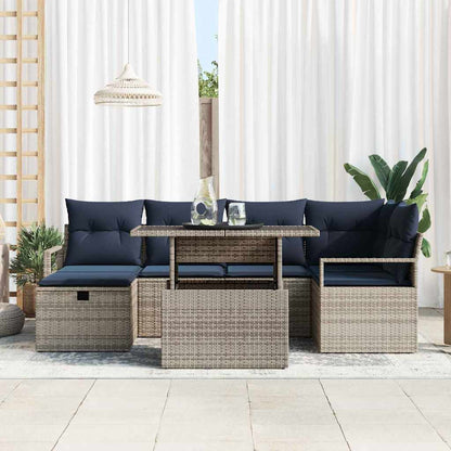Set Divano da Giardino con cuscino 7 pcs polyrattan | homemem39