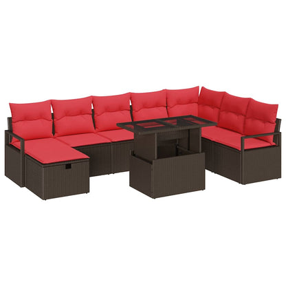 Set Divano da Giardino con cuscino 9 pcs polyrattan | homemem39