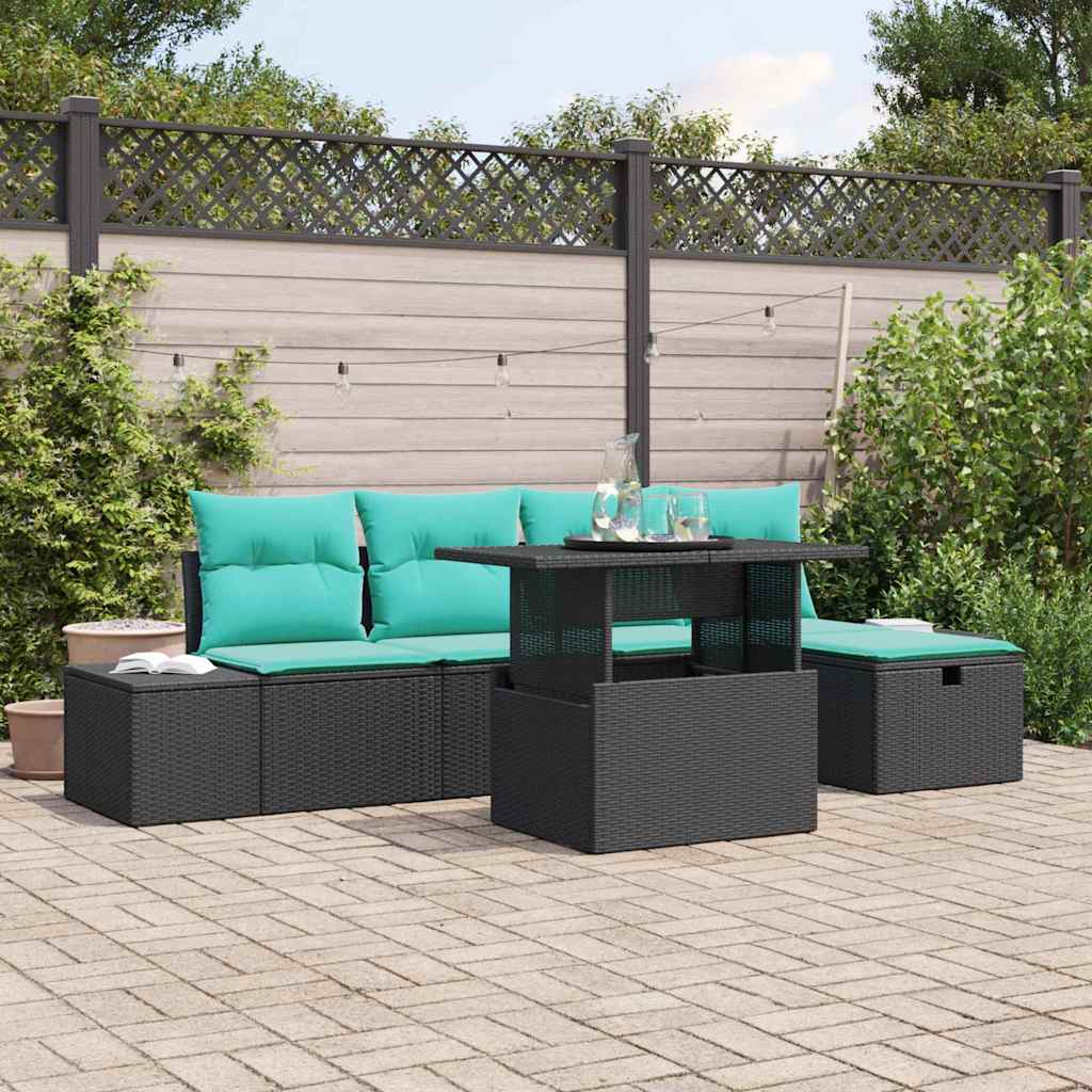 Set Divano da Giardino 6 pz polyrattan