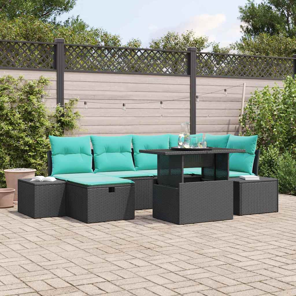 Set Divano da Giardino 7 pz polyrattan