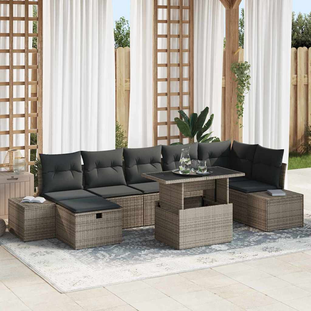 Set Divano da Giardino 8 pz polyrattan