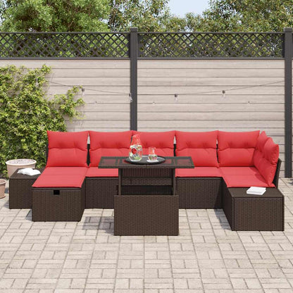 Set Divano da Giardino con cuscino 8 pcs polyrattan | homemem39