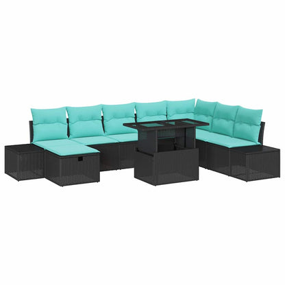Set Divano da Giardino 9 pz polyrattan | homemem39