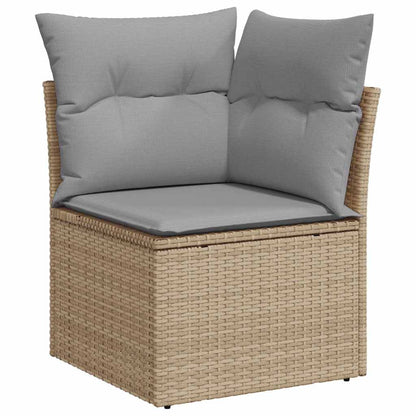 Set Divano da Giardino con cuscino 8 pcs Beige Poly Rattan - homemem39