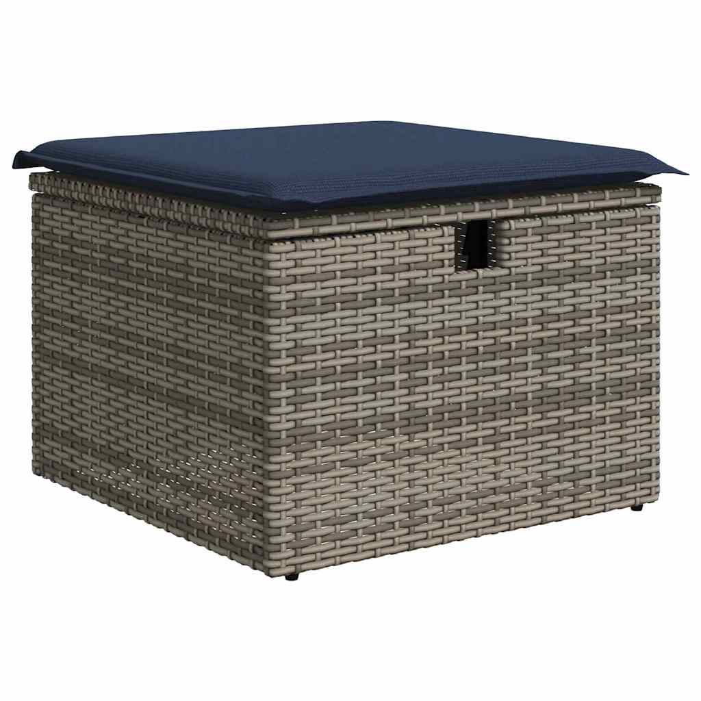 Set Divano da Giardino con cuscino 7 pcs Grigio polyrattan | homemem39