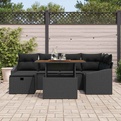 Set Divano da Giardino 7 pz Nero polyrattan | homemem39