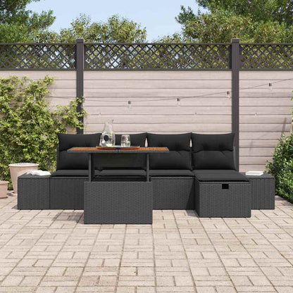 Set Divano da Giardino 6 pz Nero polyrattan | homemem39