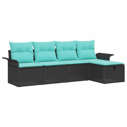 Set Divano da Giardino con cuscino 5 pcs Poly Rattan