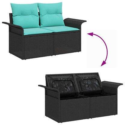 Set Divano da Giardino con cuscino 7 pcs Poly Rattan | homemem39