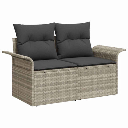 Set Divano da Giardino 8 pcs Grigio chiaro Poly Rattan