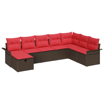Set Divano da Giardino con cuscino 8 pcs Poly Rattan | homemem39