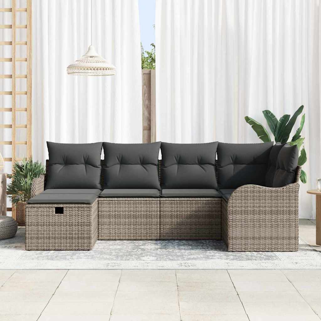 Set Divano da Giardino 6 pz Poly Rattan | homemem39
