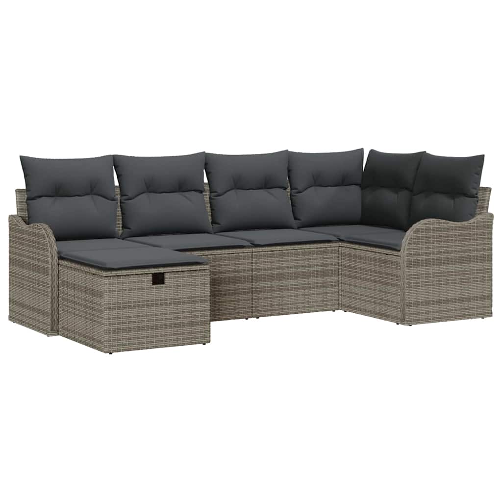 Set Divano da Giardino 6 pz Poly Rattan | homemem39