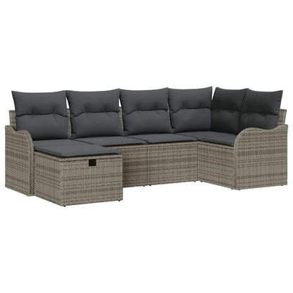 Set Divano da Giardino 6 pz Poly Rattan | homemem39
