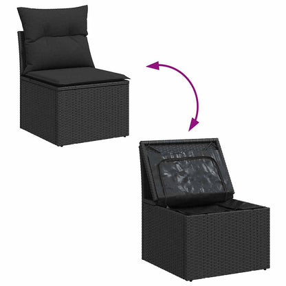Set Divano da Giardino 6 pz Nero polyrattan | homemem39
