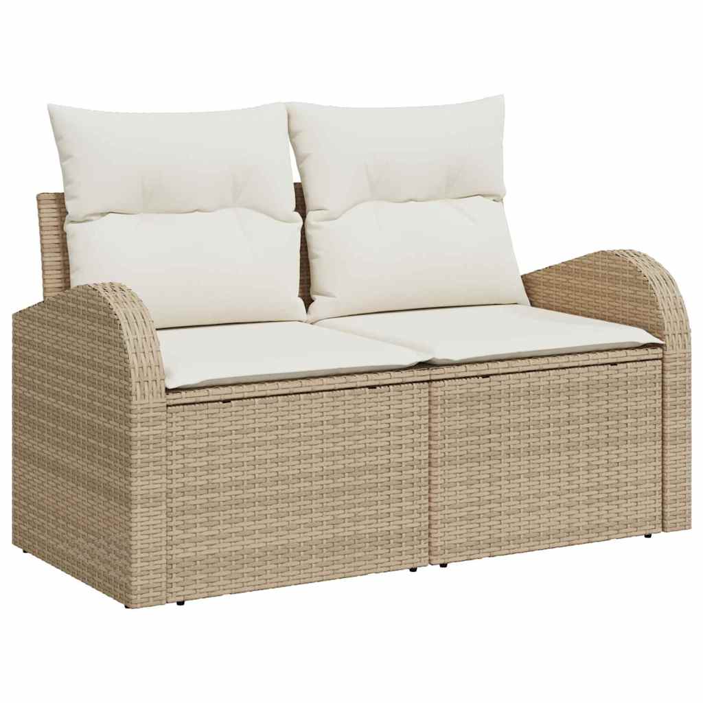 Set Divano da Giardino con cuscino 4 pcs Beige Poly Rattan - homemem39