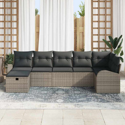 Set Divano da Giardino 7 pz Grigio polyrattan | homemem39