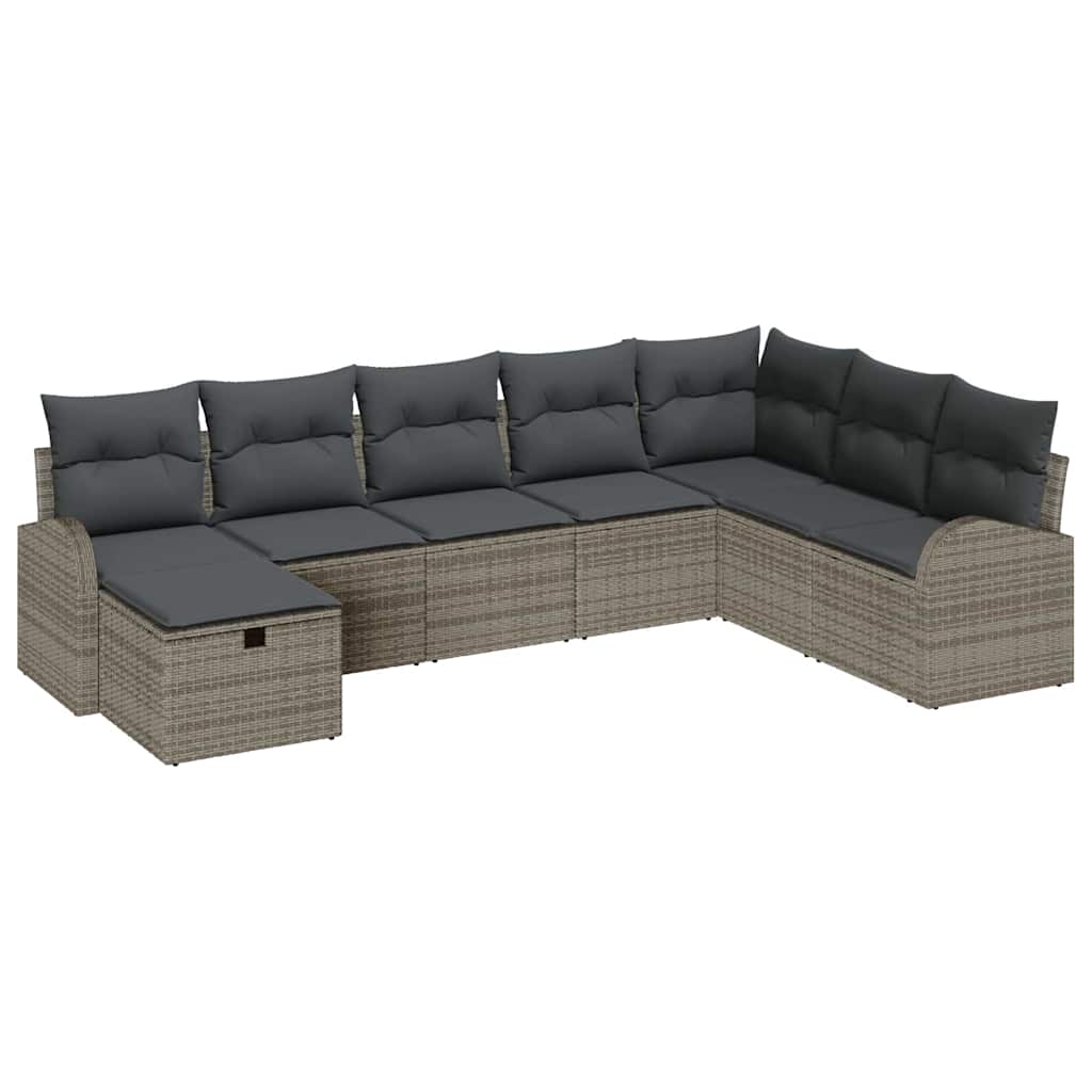 Set Divano da Giardino 8 pz Grigio polyrattan | homemem39