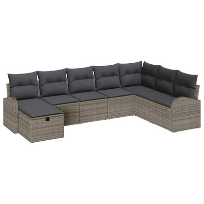 Set Divano da Giardino 8 pz Grigio polyrattan | homemem39