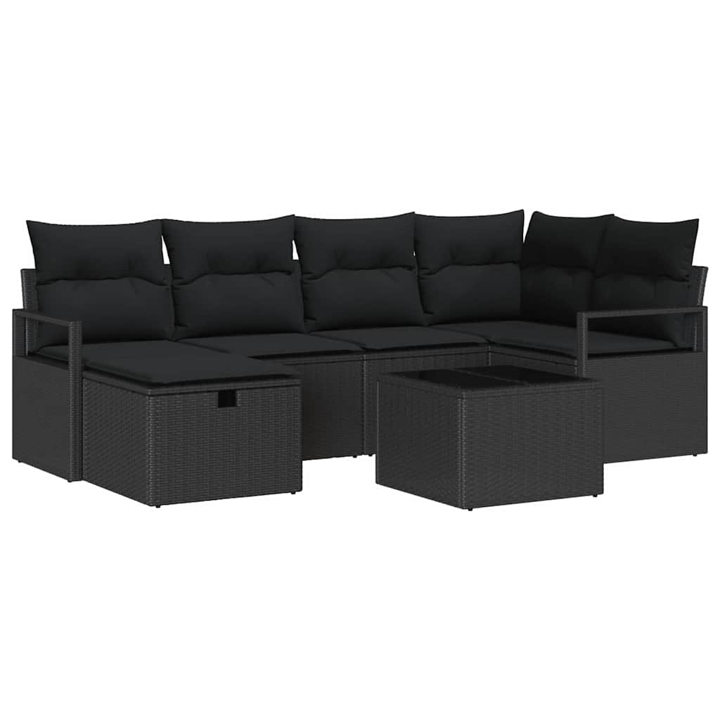 Set Divano da Giardino con cuscino con archiviazione polyrattan | homemem39