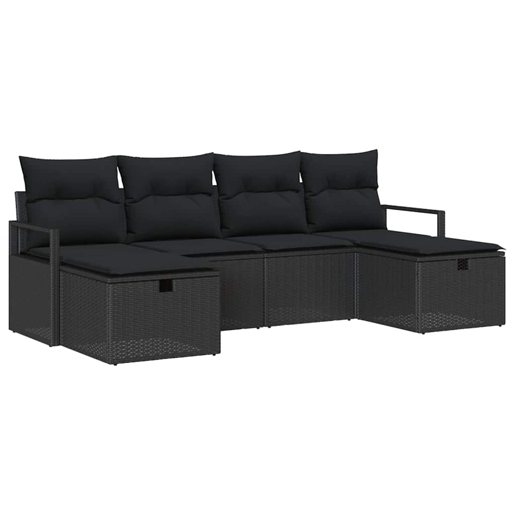Set di divani con cuscino 5 pcs polyrattan | homemem39