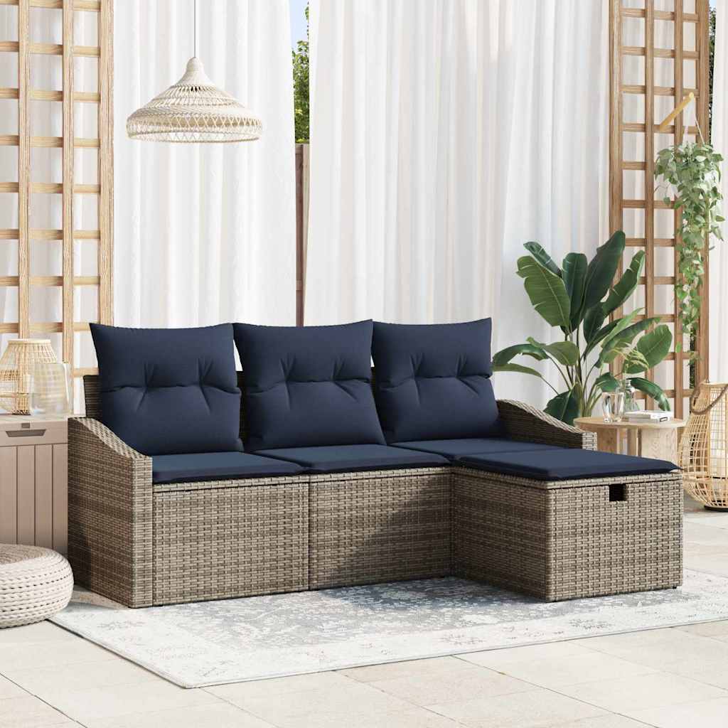 Set di divani con cuscino 3 pcs polyrattan | homemem39