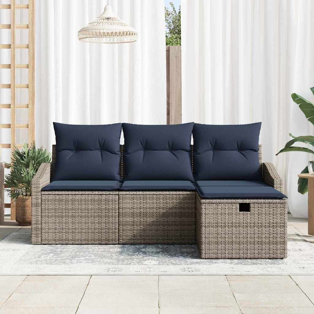 Set di divani con cuscino 3 pcs polyrattan | homemem39