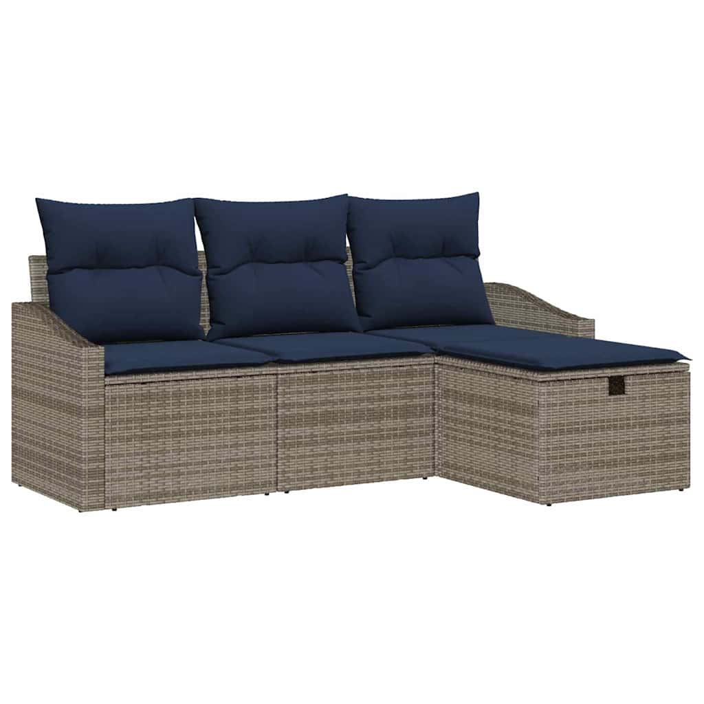 Set di divani con cuscino 3 pcs polyrattan | homemem39
