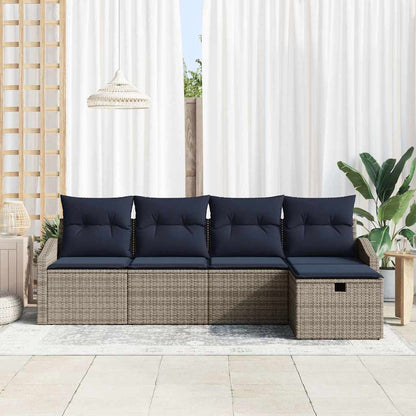 Set di divani con cuscino 5 pcs polyrattan | homemem39