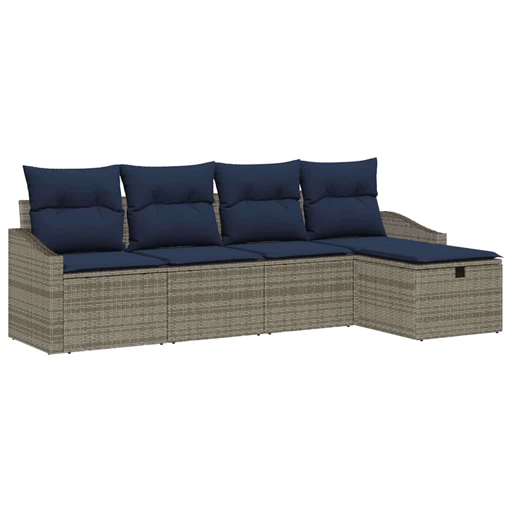 Set di divani con cuscino 5 pcs polyrattan | homemem39