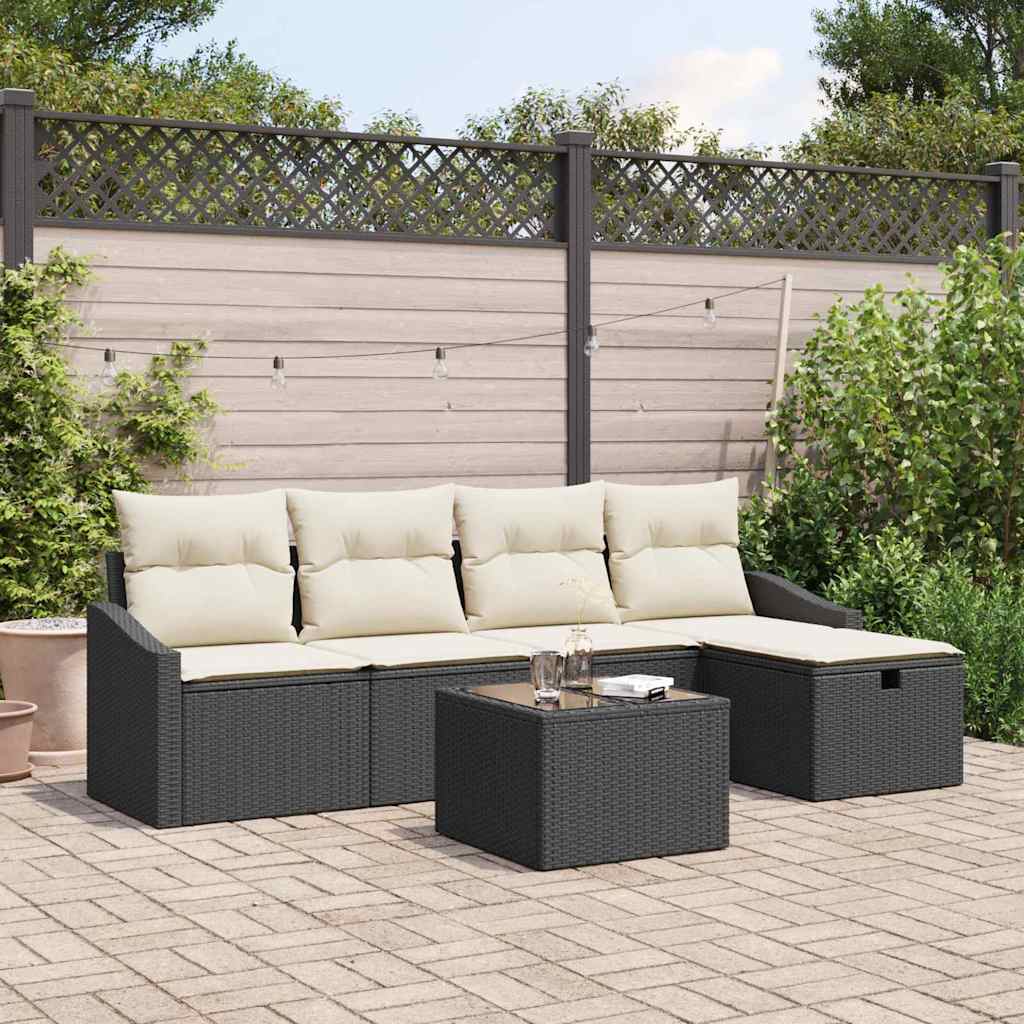 Set di divani con cuscino 5 pcs polyrattan | homemem39