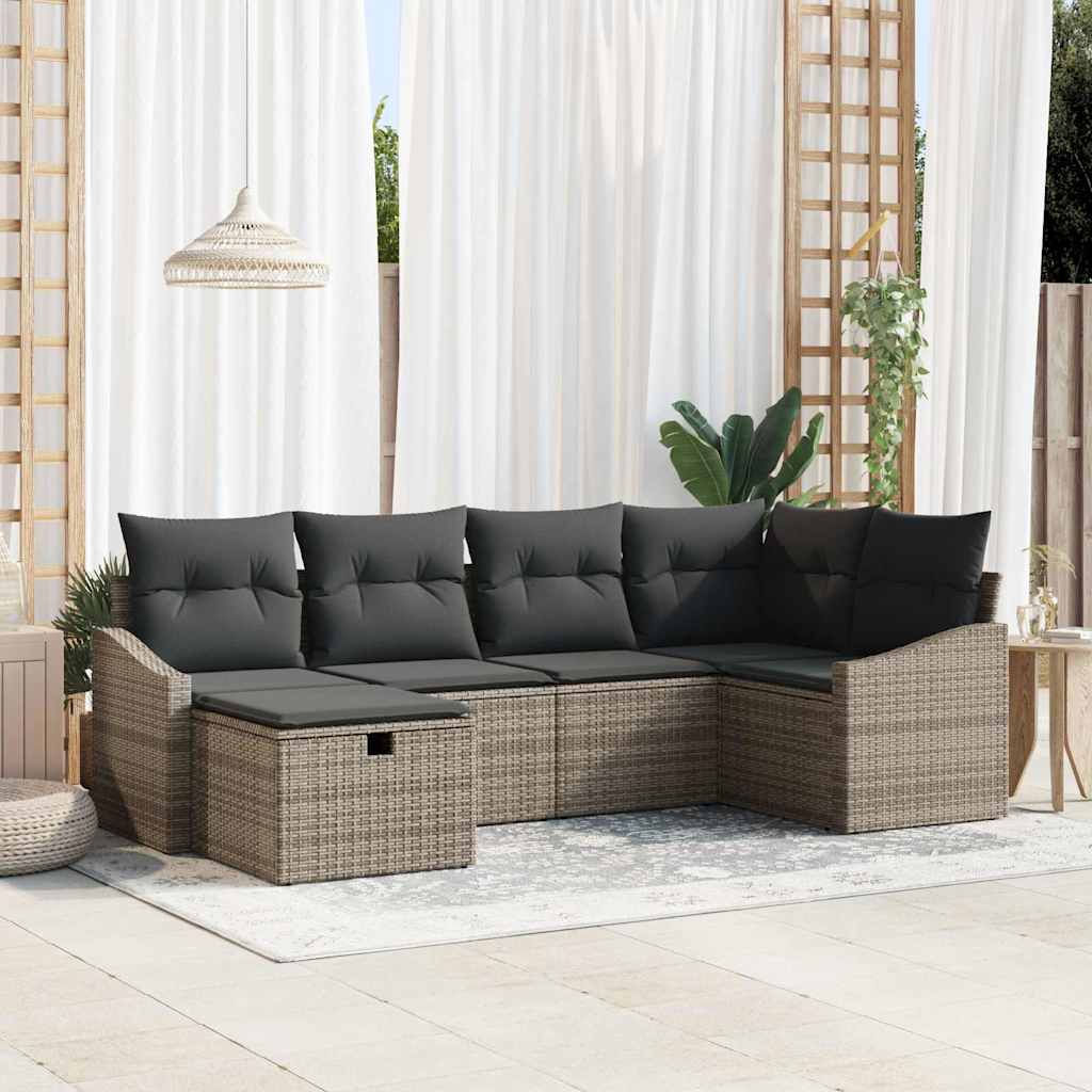 Set di divani con cuscino 7 pcs polyrattan | homemem39