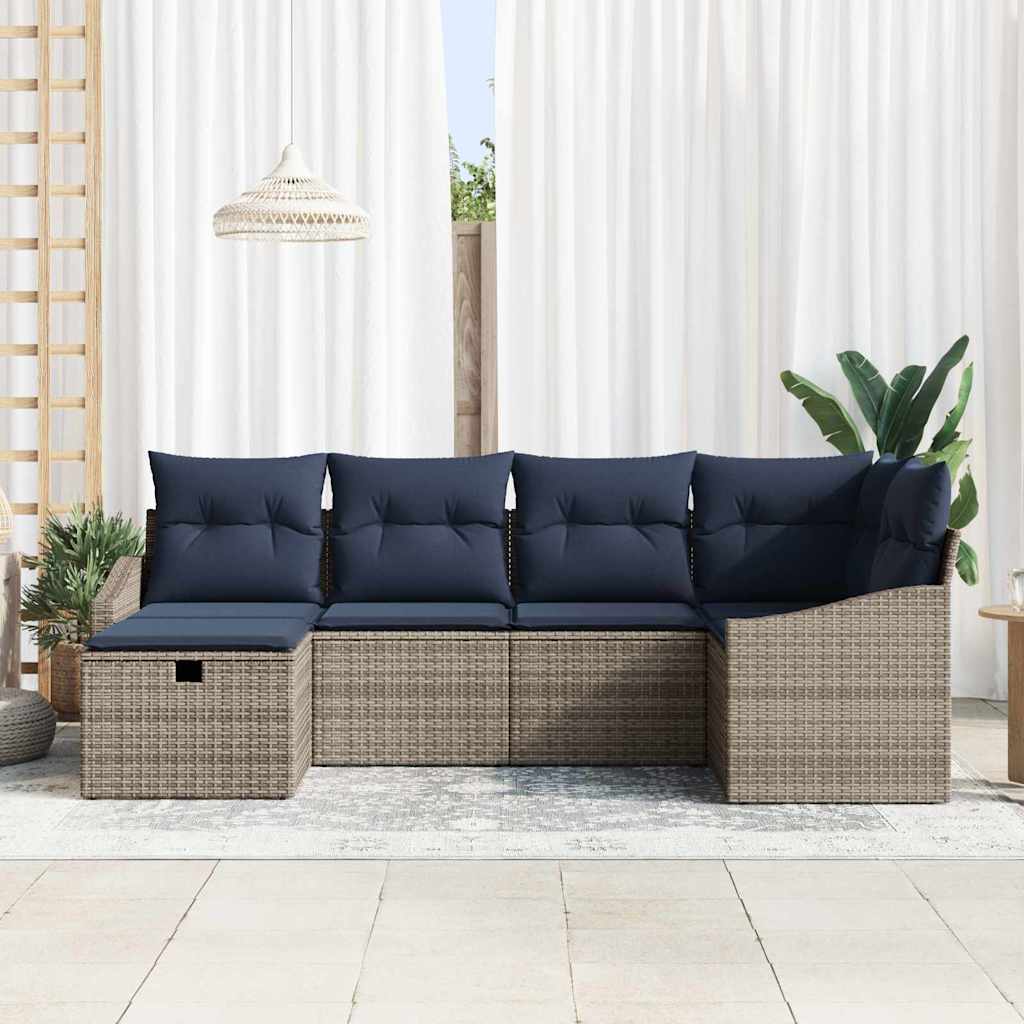 Set di divani con cuscino 3 pcs polyrattan | homemem39