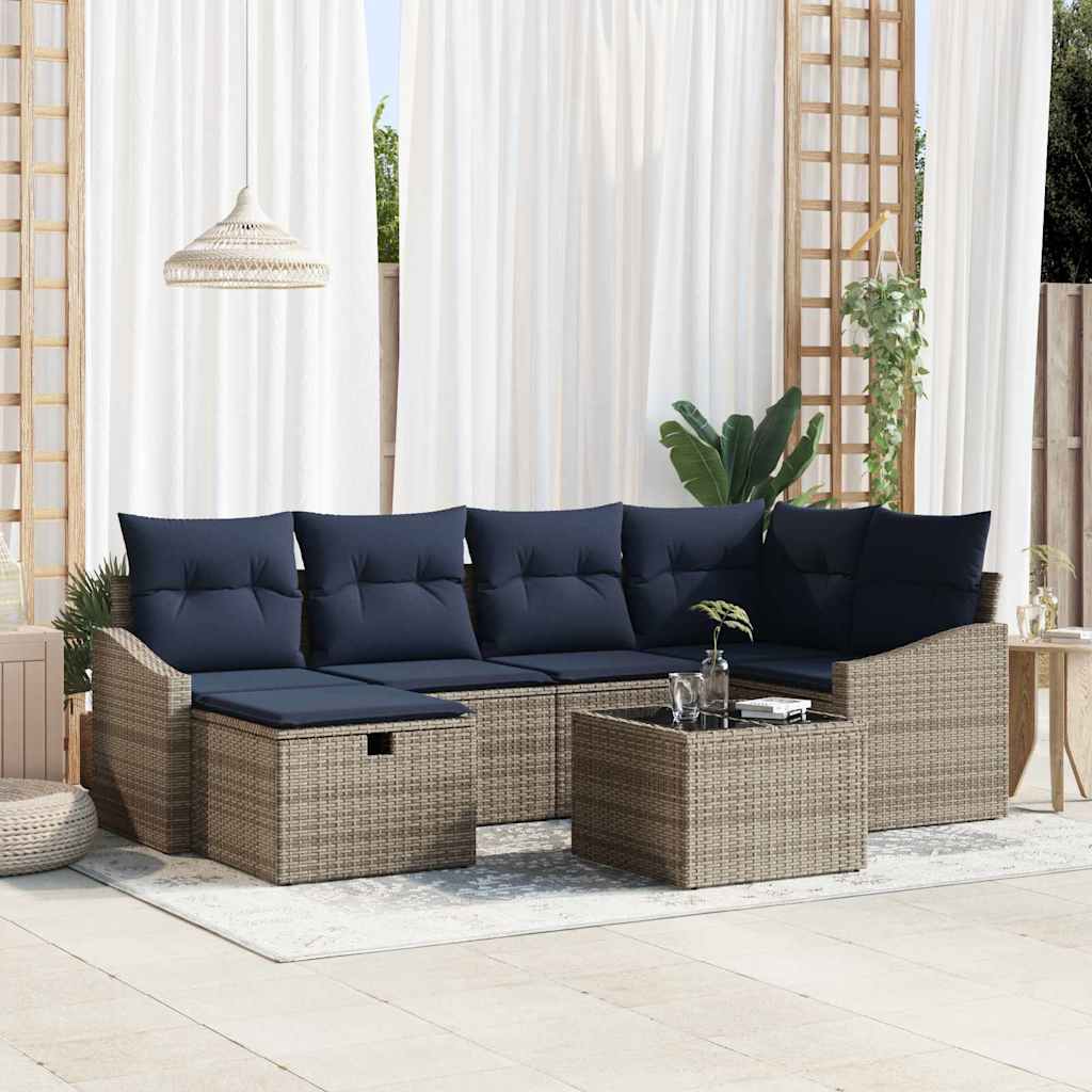 Set di divani con cuscino 3 pcs polyrattan | homemem39