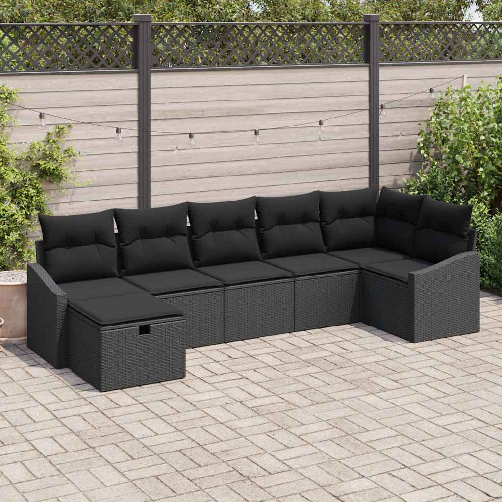 Set di divani con cuscino 7 pcs polyrattan | homemem39