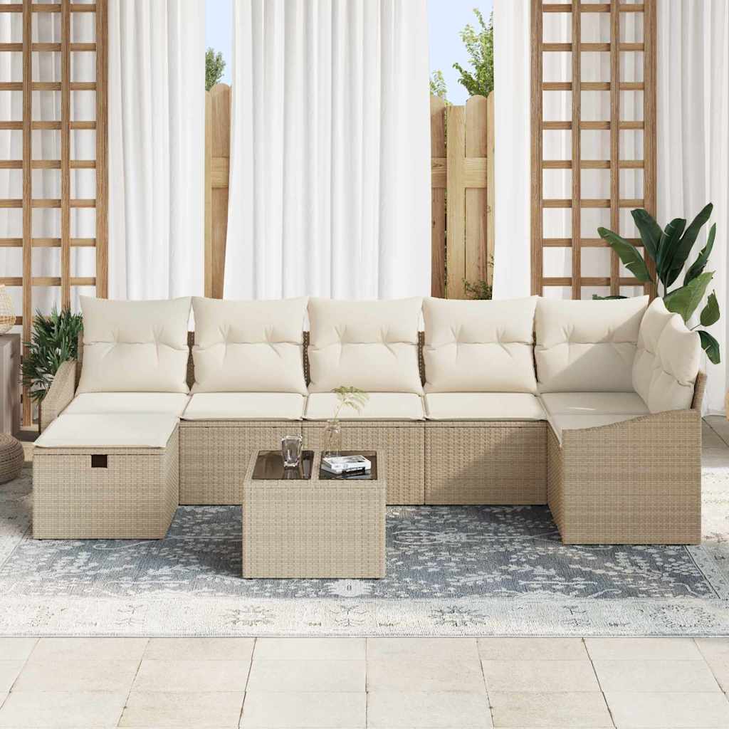 Set di divani con cuscino 7 pcs polyrattan | homemem39