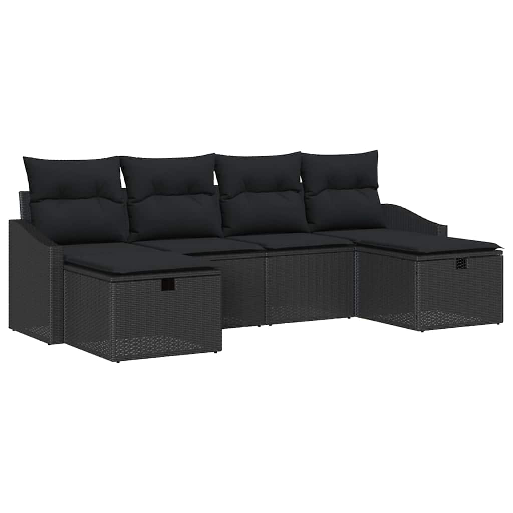 Set di divani con cuscino 6 pcs polyrattan | homemem39