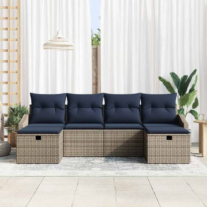 Set di divani con cuscino 5 pcs polyrattan | homemem39