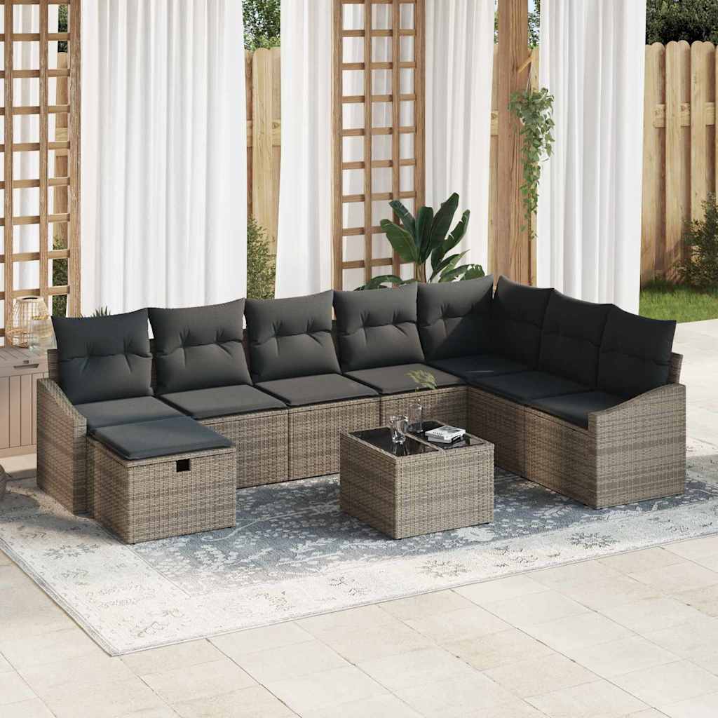 Set di divani con cuscino 8 pcs polyrattan | homemem39