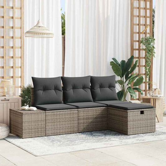 Set di divani 4 pz polyrattan | homemem39
