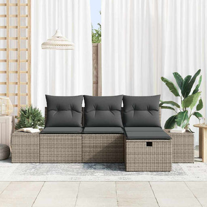 Set di divani con cuscino 4 pcs polyrattan | homemem39