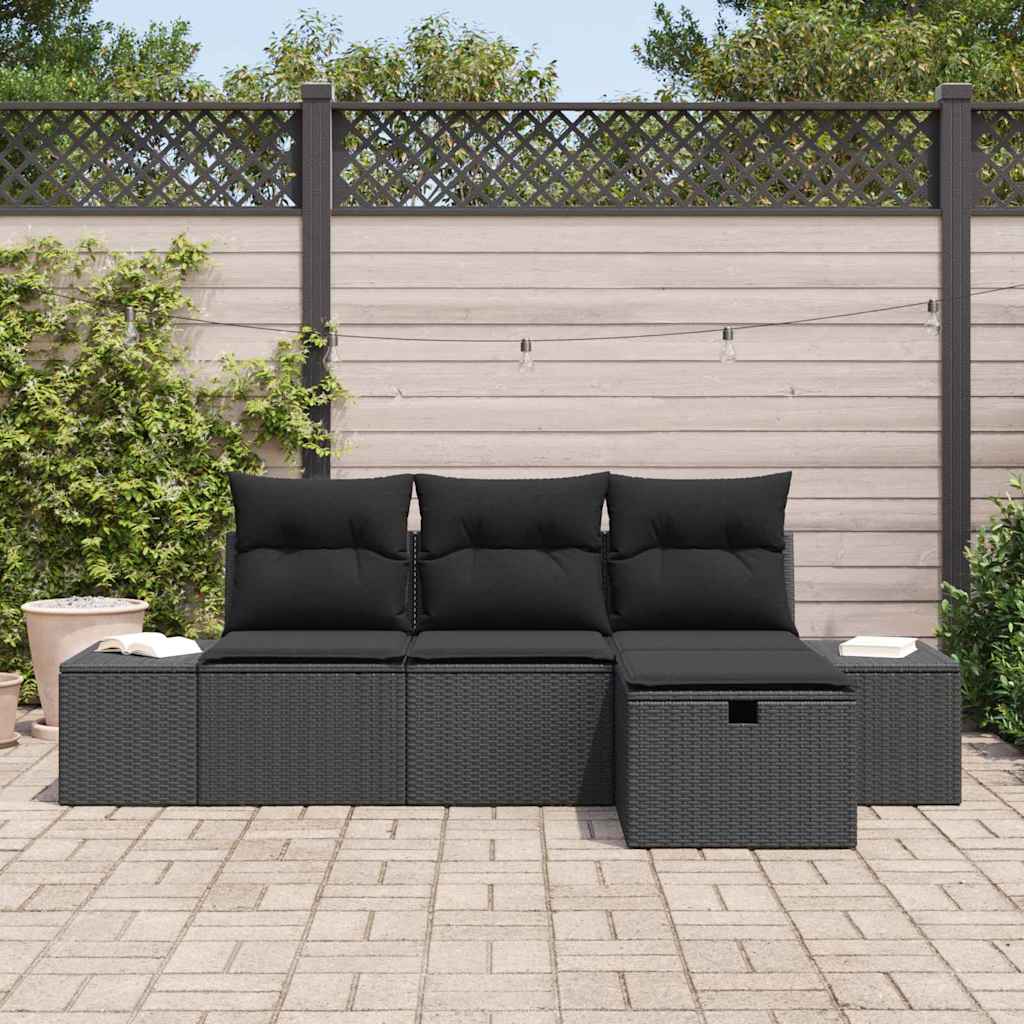 Set di divani con cuscino 4 pcs polyrattan | homemem39