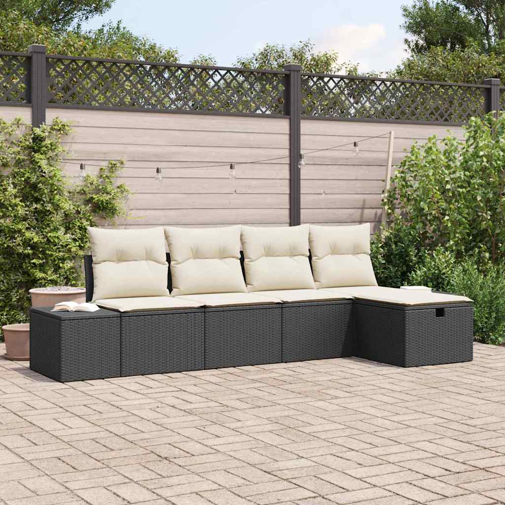 Set di divani con cuscino 5 pcs polyrattan | homemem39
